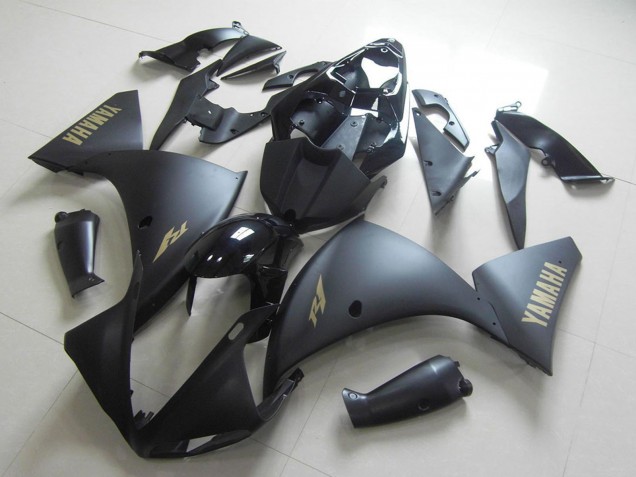 2009-2011 Glossy Black Matte Black Gold Decals Yamaha YZF R1 Motorcycle Fairings UK