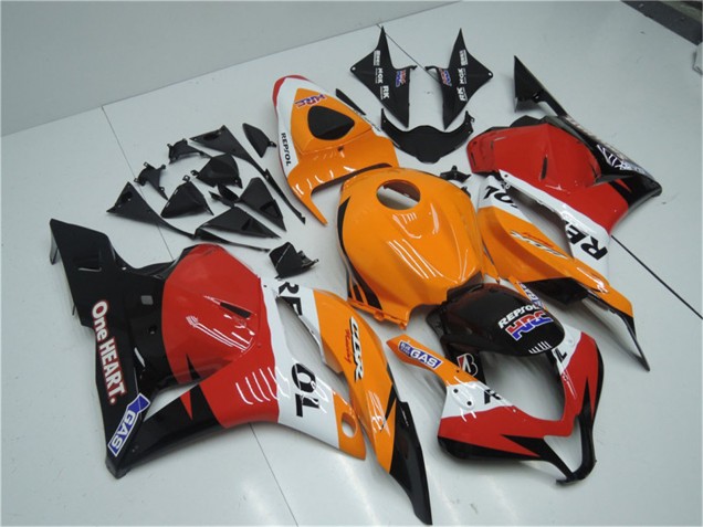 2009-2012 Orange White Red Glossy Black Repsol Honda CBR600RR Full Motorcycle Fairing Kits UK
