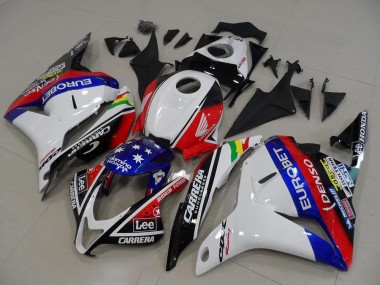 Buy 2009-2012 White Red Blue Glossy Black EuroBet Lee Star Honda CBR600RR Motorcycle Fairings UK