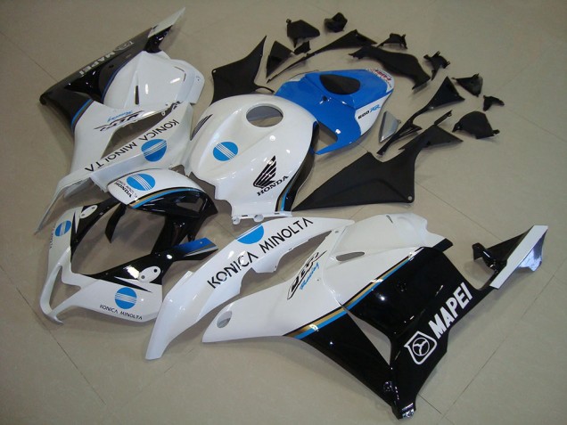 2009-2012 White Blue Glossy Black Konica Minolta Honda CBR600RR Motorcycle Fairings UK