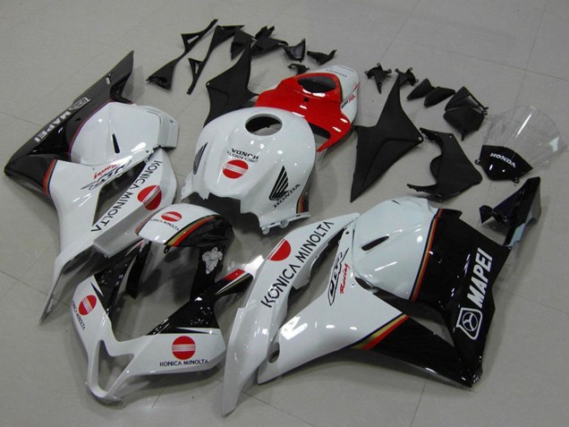 2009-2012 White Red Glossy Black Konica Minolta Honda CBR600RR Motorcycle Fairings UK