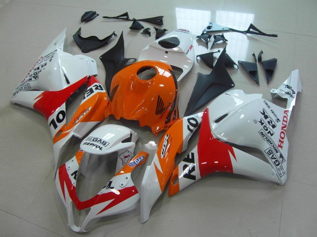 2009-2012 Orange White Red Glossy Black Repsol Honda CBR600RR Motorcycle Fairings Kit UK