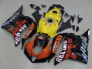 Buy 2009-2012 Yellow Orange Glossy Black Rossi Racing Honda CBR600RR Motorcycle Fairings UK