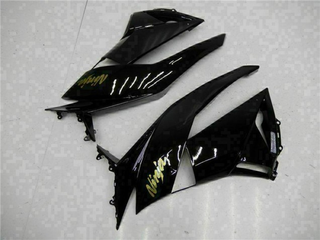 2009-2012 Glossy Black Gold Ninja Kawasaki ZX6R Motorcycle Fairings UK