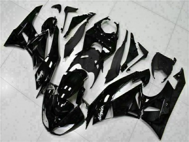 Buy 2009-2012 Glossy Black White Ninja Kawasaki ZX6R Motorcycle Fairings UK