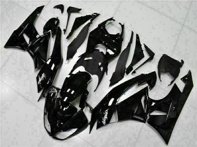 2009-2012 Glossy Black White Ninja Kawasaki ZX6R Motorcycle Fairings UK