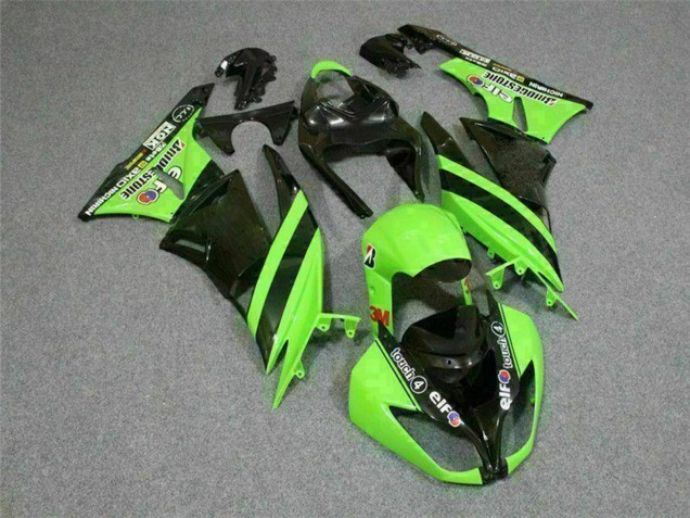 2009-2012 Green Glossy Black Elf Touch4 Bridgestone Kawasaki ZX6R Motorcycle Fairings UK