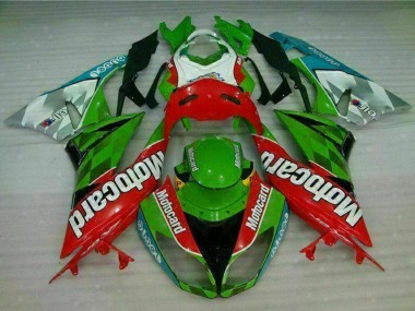 Buy 2009-2012 Green White Red Black Blue Motocard Kawasaki ZX6R Motorcycle Fairings UK