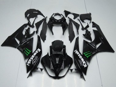 Buy 2009-2012 Glossy Black Green Monster Kawasaki ZX6R Motorcycle Fairings UK
