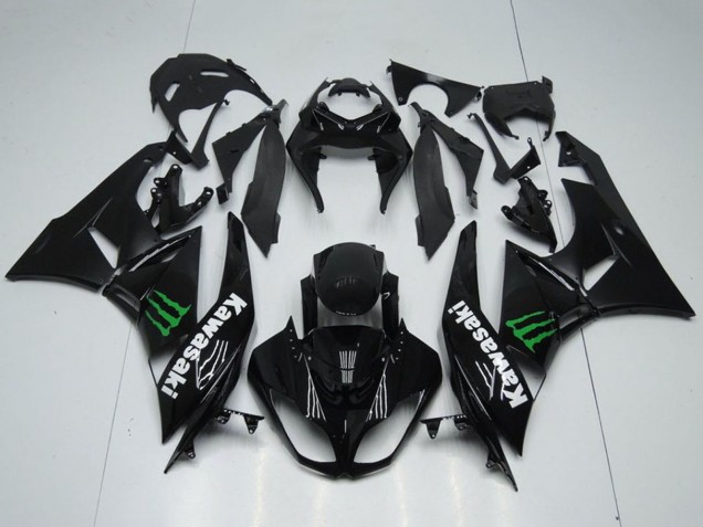 2009-2012 Glossy Black Green Monster Kawasaki ZX6R Motorcycle Fairings UK
