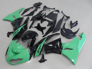 Buy 2009-2012 Light Green Glossy Black Kawasaki ZX6R Motorcycle Fairings UK