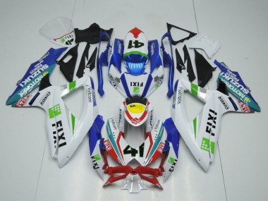 Buy 2009-2016 White Blue Yred Yellow Green Fixi 41 Suzuki GSXR 1000 Motorcycle Fairings UK