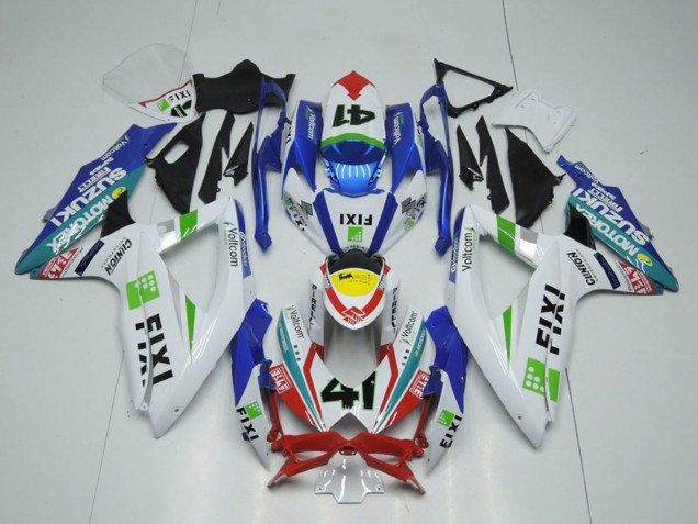 2009-2016 White Blue Yred Yellow Green Fixi 41 Suzuki GSXR 1000 Motorcycle Fairings UK