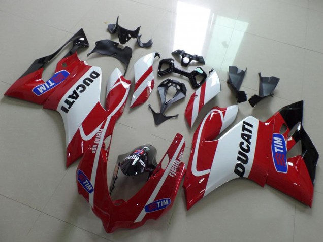 2011-2014 White Red Tim Ducati 1199 Motorcycle Fairings UK