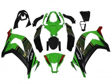 Buy 2011-2015 Green Glossy Black Red Honeycomb Kawasaki ZX10R Motorcycle Fairings UK