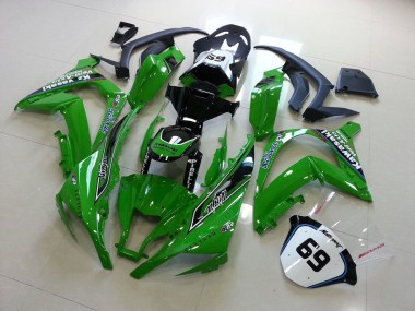 Buy 2011-2015 Green Glossy Black Elf Henleys Vent-Axia 69 Kawasaki ZX10R Motorcycle Fairings UK