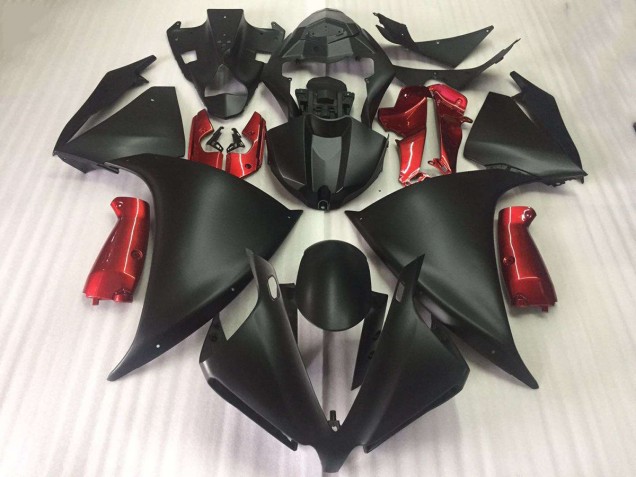 2012-2014 Matte Black Glossy Red Yamaha YZF R1 Motorcycle Fairings UK