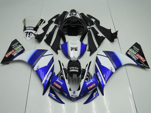 2012-2014 White Blue Glossy Black Volvo Fimer Yamalube Yamaha YZF R1 Motorcycle Fairings UK