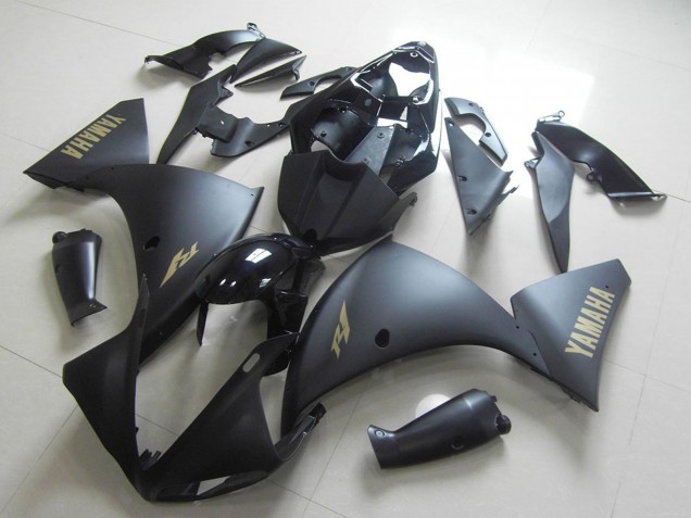 2012-2014 Glossy Black Matte Black Gold Decals Yamaha YZF R1 Motorcycle Fairing UK