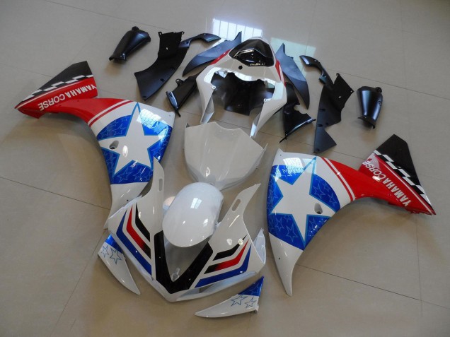 2012-2014 White Blue Red Black Star Yamaha YZF R1 Motorcycle Fairings UK