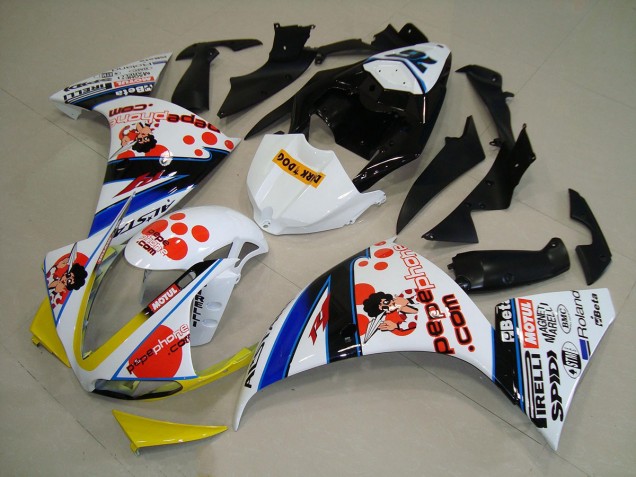 2012-2014 White Orange Yllow Blue Black Pepe Phone Yamaha YZF R1 Motorcycle Fairings UK