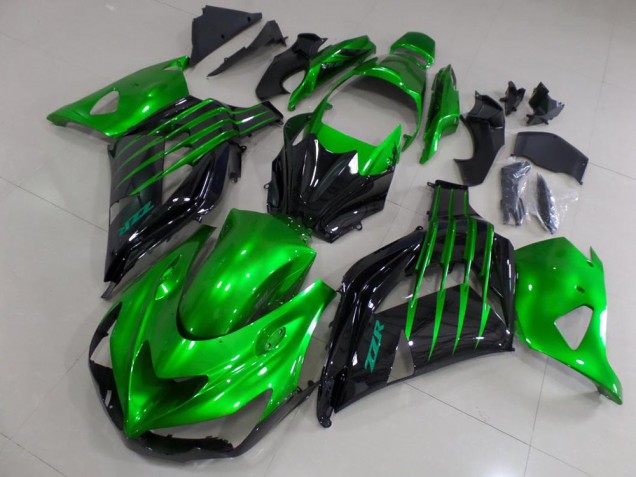 2012-2024 Green Glossy Black Kawasaki ZX14R ZZR1400 Motorcycle Fairings UK