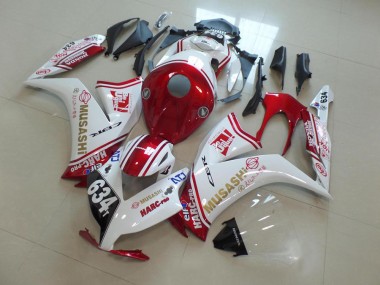 Buy 2012-2016 White Red Musashi 634 Honda CBR1000RR Motorcycle Fairings UK