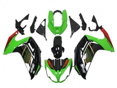 Buy 2012-2016 Green Glossy Black Red Honeycomb Kawasaki EX650 Motorcycle Fairings UK