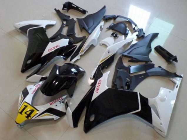2013-2015 White Yellow Glossy Black DENSO Honda CBR500R Motorcycle Fairings UK