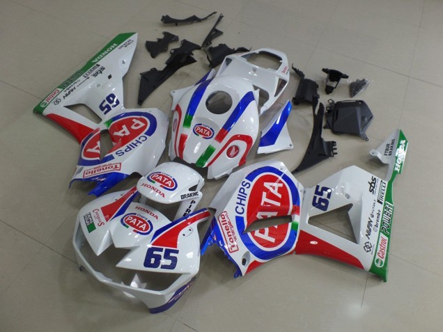 2013-2023 White Red Blue Pata 65 Honda CBR600RR Motorcycle Fairings UK
