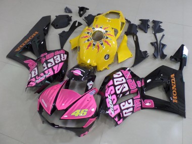 Buy 2013-2023 Yellow Pink Glossy Black Rossi 46 Honda CBR600RR Motorcycle Fairings UK