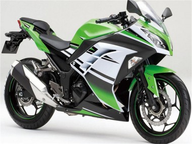 Buy 2013-2024 Green White Black Stripe Kawasaki Ninja 300 EX300R Motorcycle Fairings UK