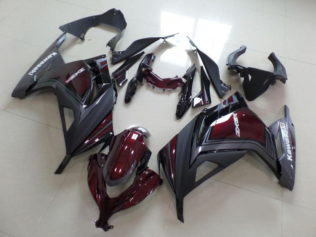 2013-2018 Maroon Red Matte Grey Kawasaki ZX300R Motorcycle Fairings UK