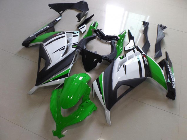 2013-2018 White Green Matte Black Kawasaki ZX300R Motorcycle Fairings UK