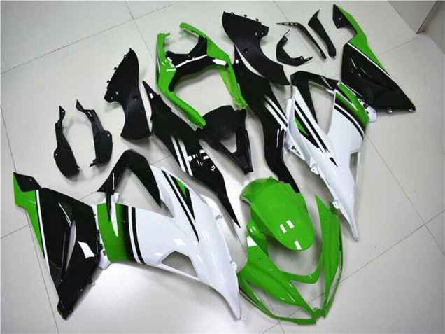 2013-2018 Green White Glossy Black Kawasaki ZX6R Motorcycle Fairings UK