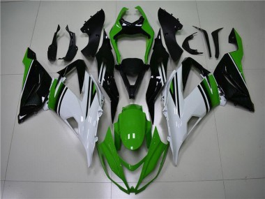Buy 2013-2018 Green White Glossy Black Kawasaki ZX6R Motorcycle Fairings UK