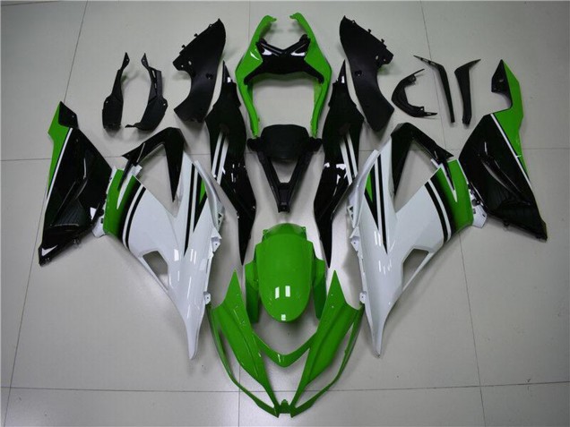 2013-2018 Green White Glossy Black Kawasaki ZX6R Motorcycle Fairings UK