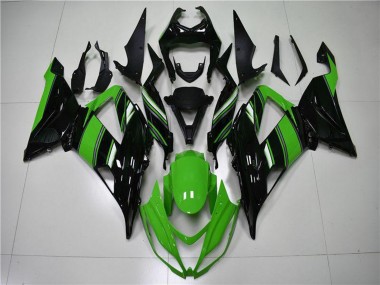 Buy 2013-2018 Green Glossy Black Kawasaki ZX6R Bike Fairings UK