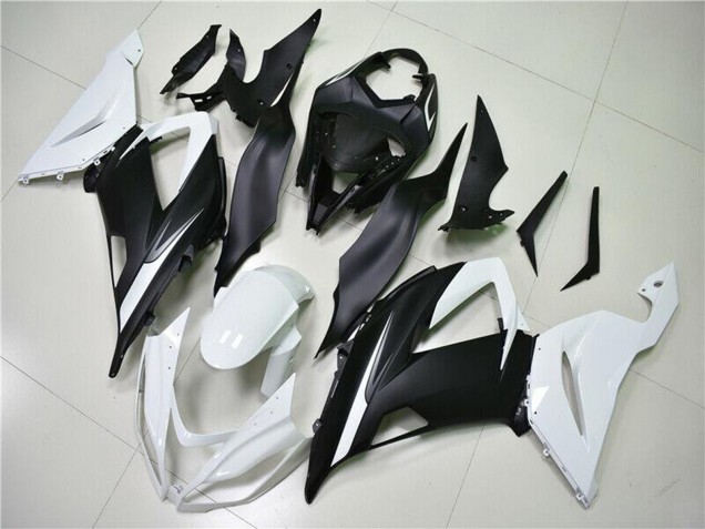 2013-2018 White Matte Black Kawasaki ZX6R Abs Fairings UK