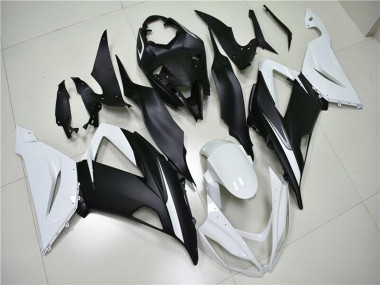 Buy 2013-2018 White Matte Black Kawasaki ZX6R Abs Fairings UK