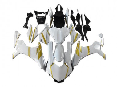 Buy 2015-2019 White Gold Yamaha YZF R1 Motorcycle Fairings UK
