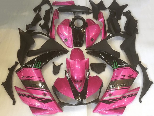 2015-2018 Pink Black Green Monster Yamaha YZF R3 Motorcycle Fairings UK