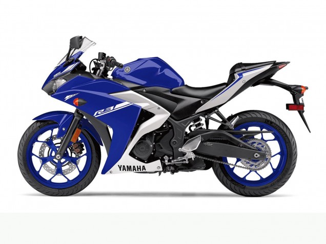 2015-2018 Blue White Yamaha YZF R3 Motorcycle Fairings UK