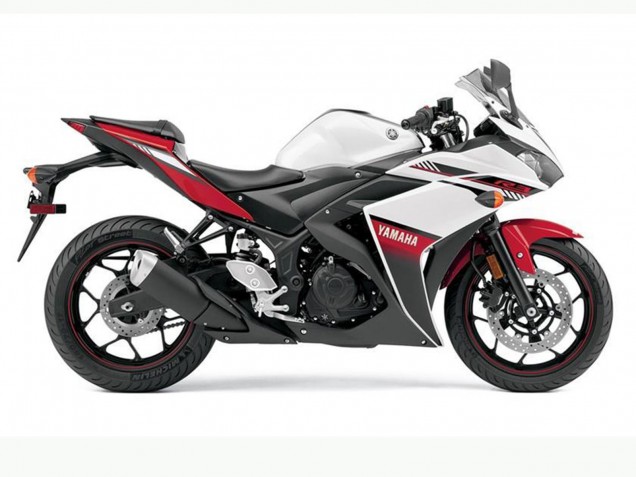 2015-2018 White Red Black Yamaha YZF R3 Motorcycle Fairings UK