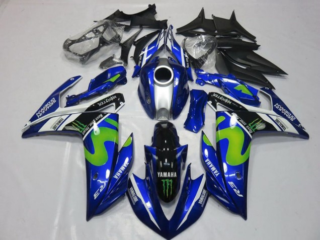 2015-2018 Blue White Black Green MoviStar Monster Yamaha YZF R3 Motorcycle Fairings UK