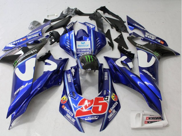 2017-2023 White Blue Green Monster MoviStar Yamaha YZF R6 Motorcycle Fairing UK