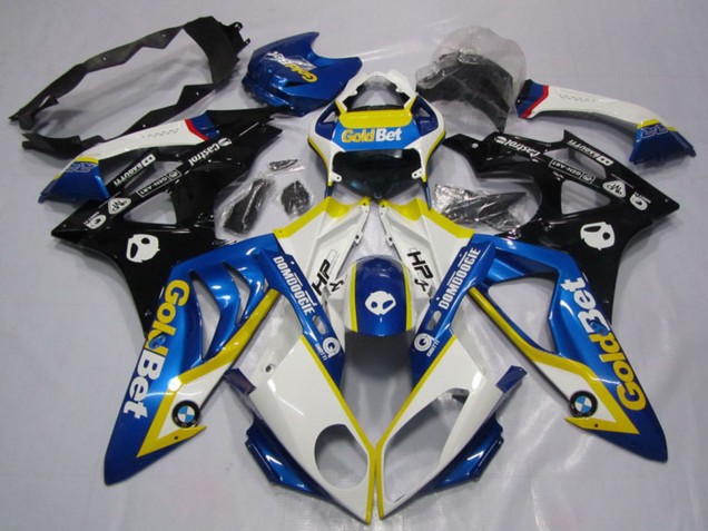 2009-2014 White Yellow Blue Glossy Black GoldBet HP BMW S1000RR Motorcycle Fairings UK