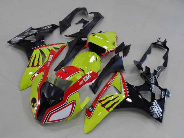 2009-2014 Neon Yellow Red Glossy Black Monster BMW S1000RR Motorcycle Fairings UK
