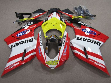 Buy 2007-2014 White Yellow Red Generali 46 Ducati 1198 Motorcycle Fairings UK