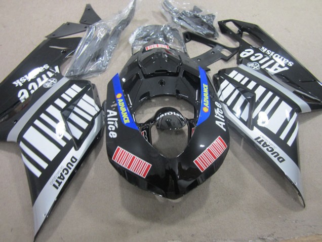 2007-2014 Silver Red Blue Glossy Black Alice Ducati 848 1098 1198 Motorcycle Fairings UK